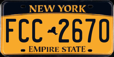 NY license plate FCC2670