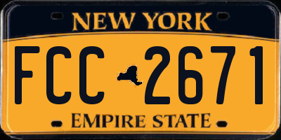 NY license plate FCC2671