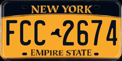 NY license plate FCC2674