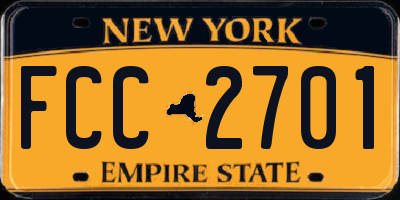 NY license plate FCC2701