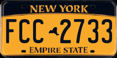 NY license plate FCC2733