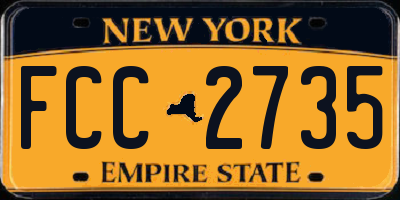 NY license plate FCC2735