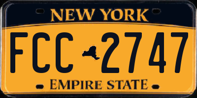 NY license plate FCC2747
