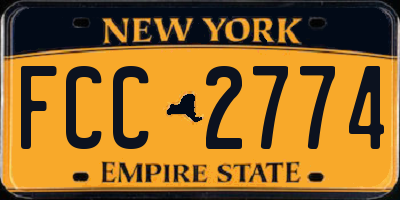 NY license plate FCC2774