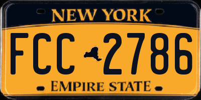 NY license plate FCC2786