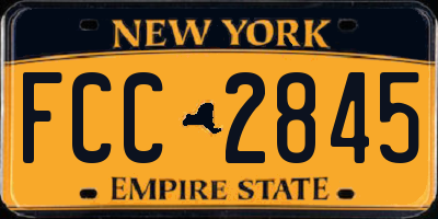 NY license plate FCC2845