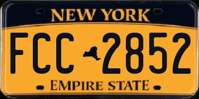 NY license plate FCC2852