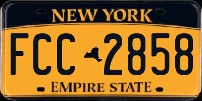 NY license plate FCC2858