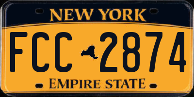 NY license plate FCC2874