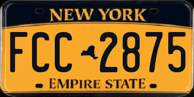 NY license plate FCC2875