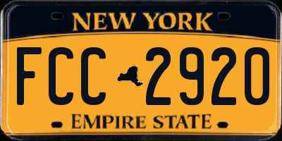 NY license plate FCC2920