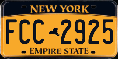 NY license plate FCC2925