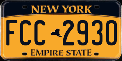 NY license plate FCC2930