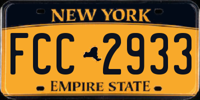 NY license plate FCC2933