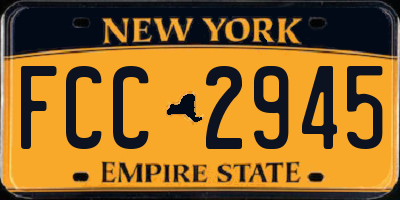 NY license plate FCC2945