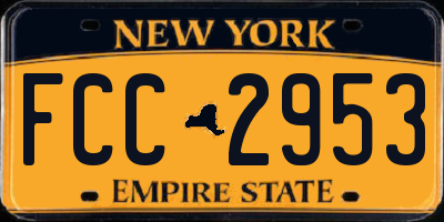 NY license plate FCC2953