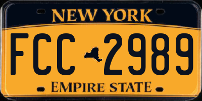 NY license plate FCC2989