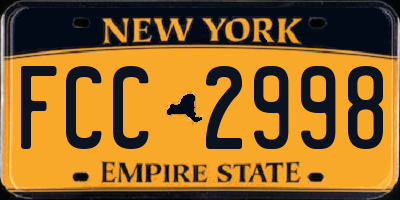 NY license plate FCC2998