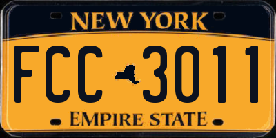 NY license plate FCC3011