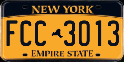 NY license plate FCC3013
