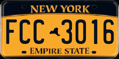 NY license plate FCC3016