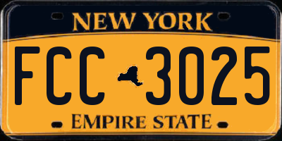 NY license plate FCC3025