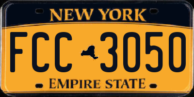 NY license plate FCC3050