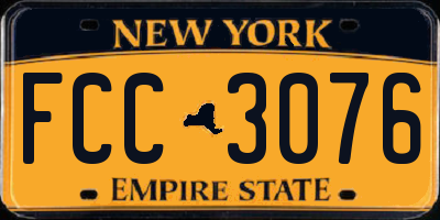 NY license plate FCC3076