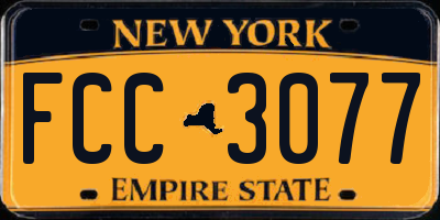 NY license plate FCC3077