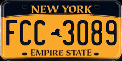 NY license plate FCC3089