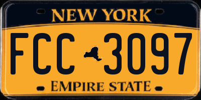 NY license plate FCC3097