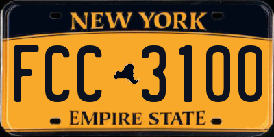NY license plate FCC3100