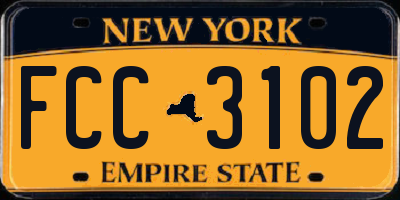 NY license plate FCC3102