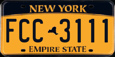NY license plate FCC3111