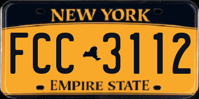 NY license plate FCC3112