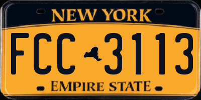 NY license plate FCC3113