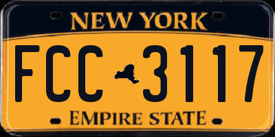 NY license plate FCC3117