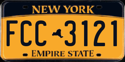 NY license plate FCC3121