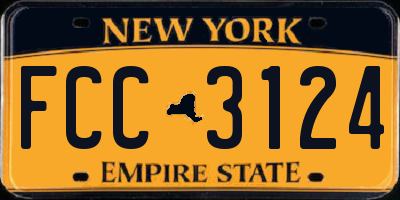 NY license plate FCC3124