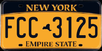 NY license plate FCC3125