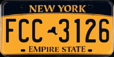 NY license plate FCC3126
