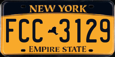 NY license plate FCC3129