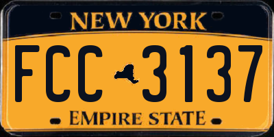 NY license plate FCC3137