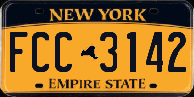 NY license plate FCC3142