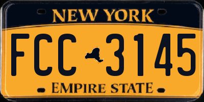 NY license plate FCC3145