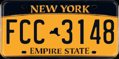 NY license plate FCC3148