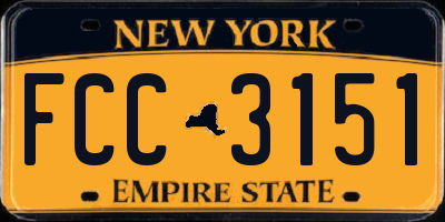 NY license plate FCC3151