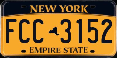 NY license plate FCC3152