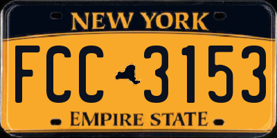 NY license plate FCC3153