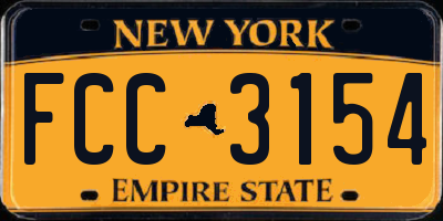NY license plate FCC3154